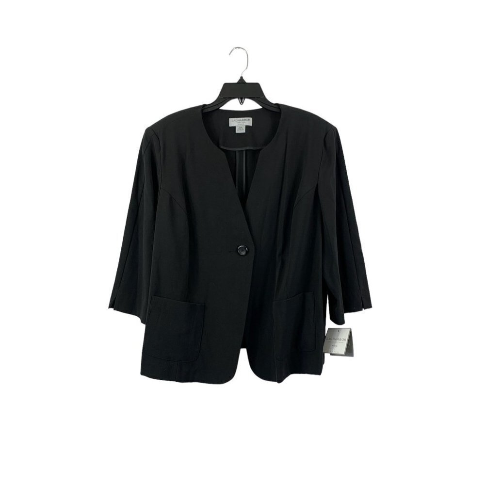 Sag Harbor Women's Career Black Blazer Top - Picture 1 of 7